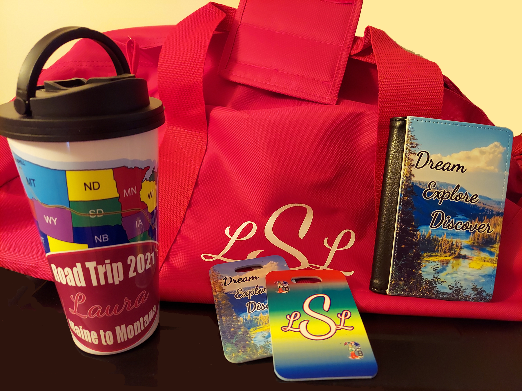 Travel gift pack made with sublimation printing