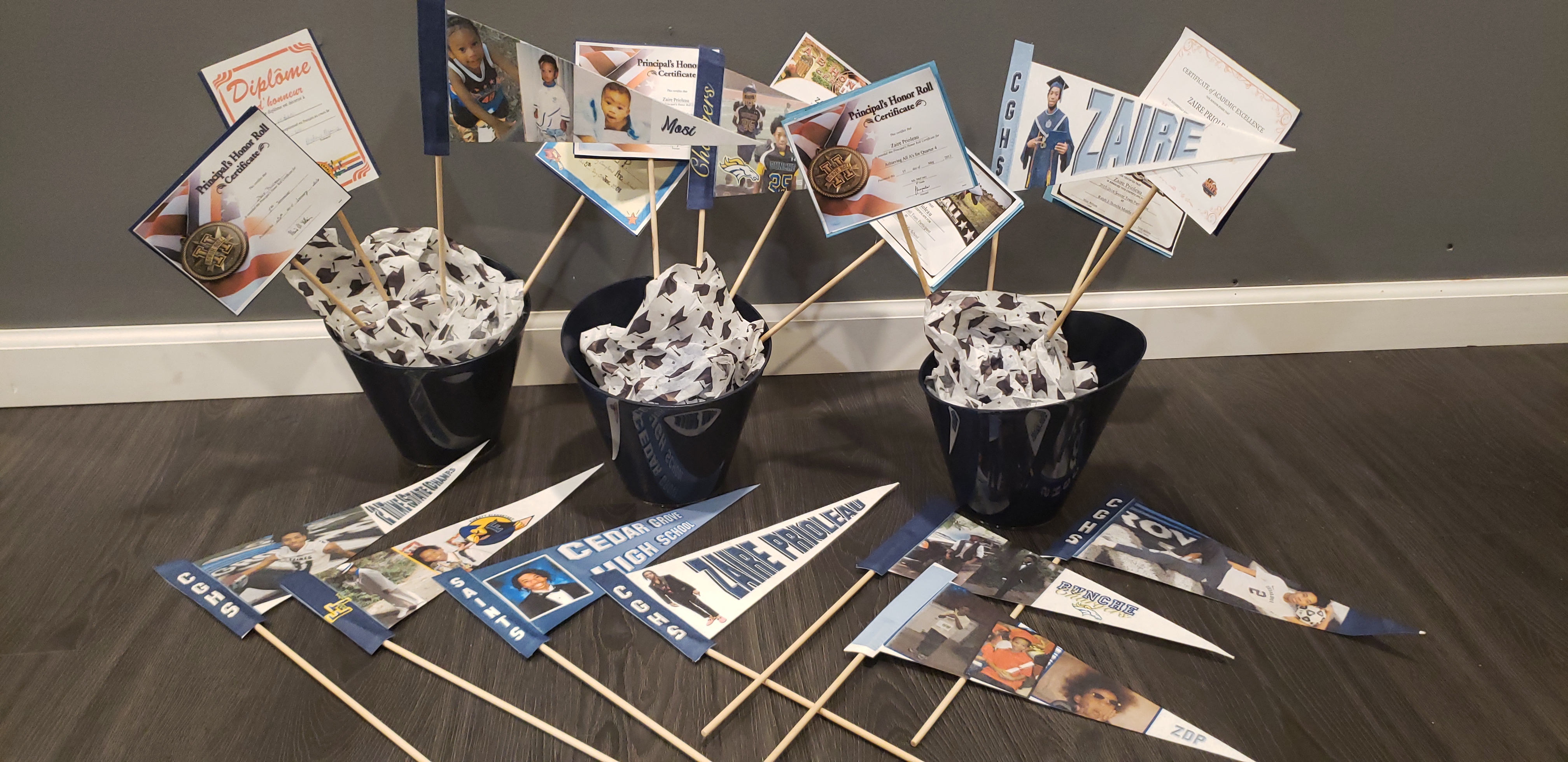 Special Occasions Graduation Centerpieces  made with sublimation printing