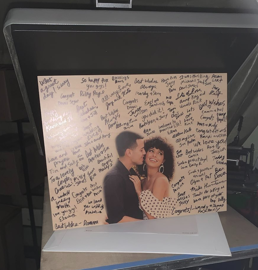 Wedding guest book made with sublimation printing