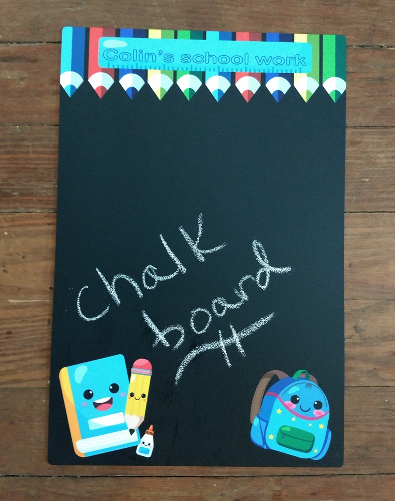 back to school chalk board made with sublimation printing