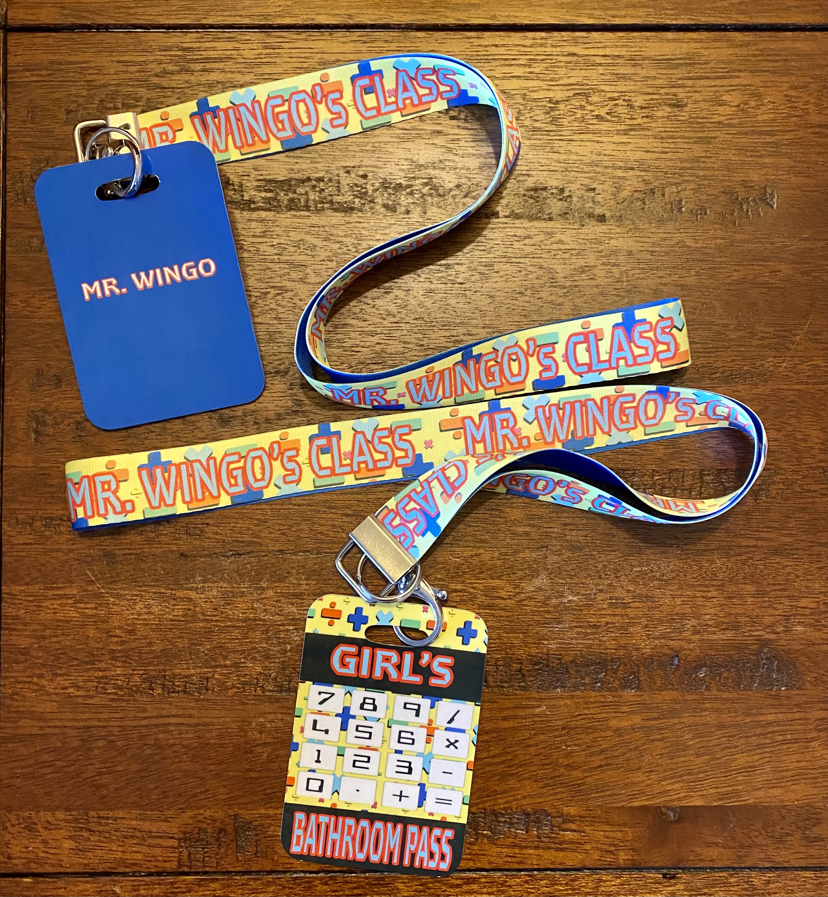 Hall Passes made with sublimation printing