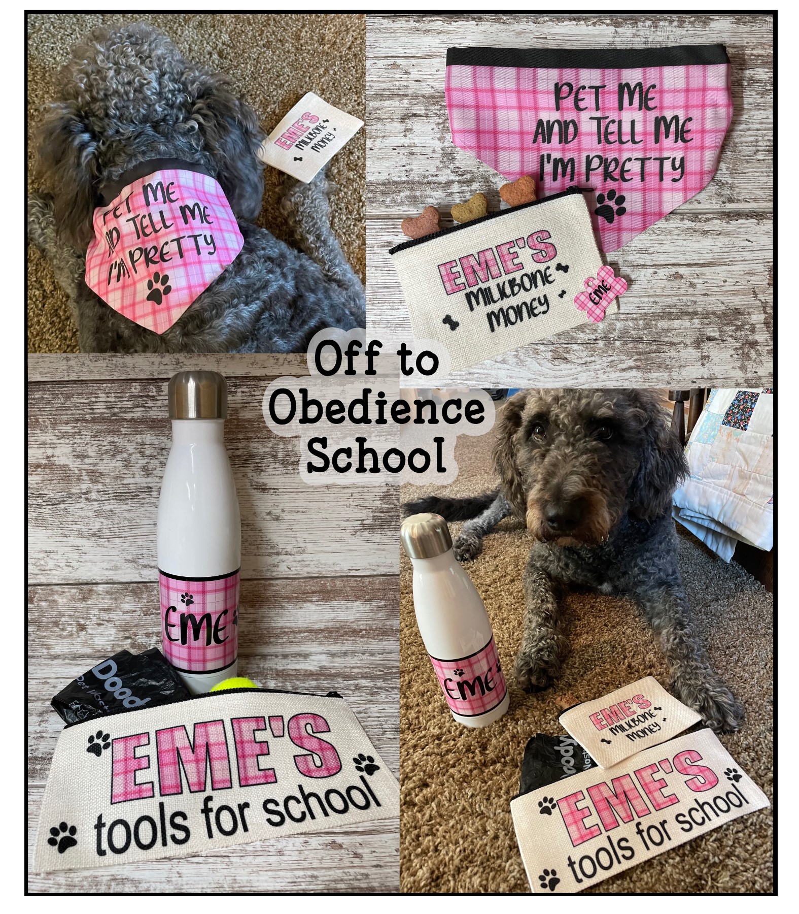 Off To Obedience School made with sublimation printing
