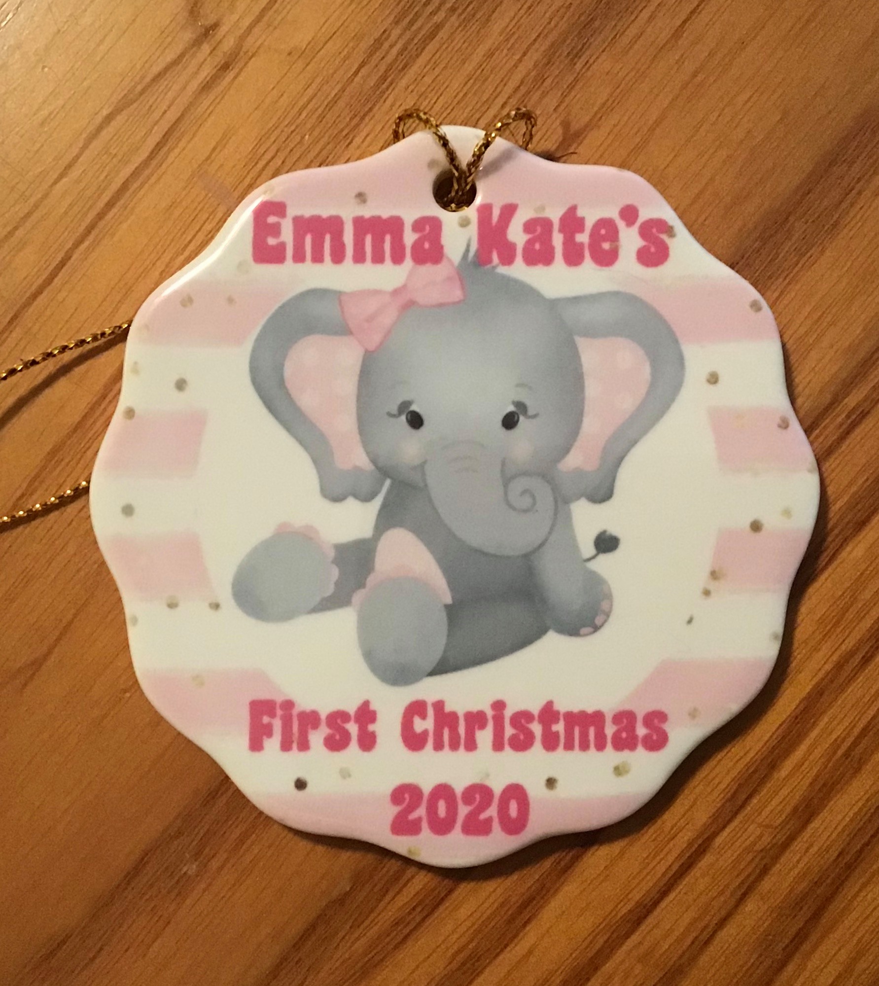 First Christmas Ornament  made with sublimation printing