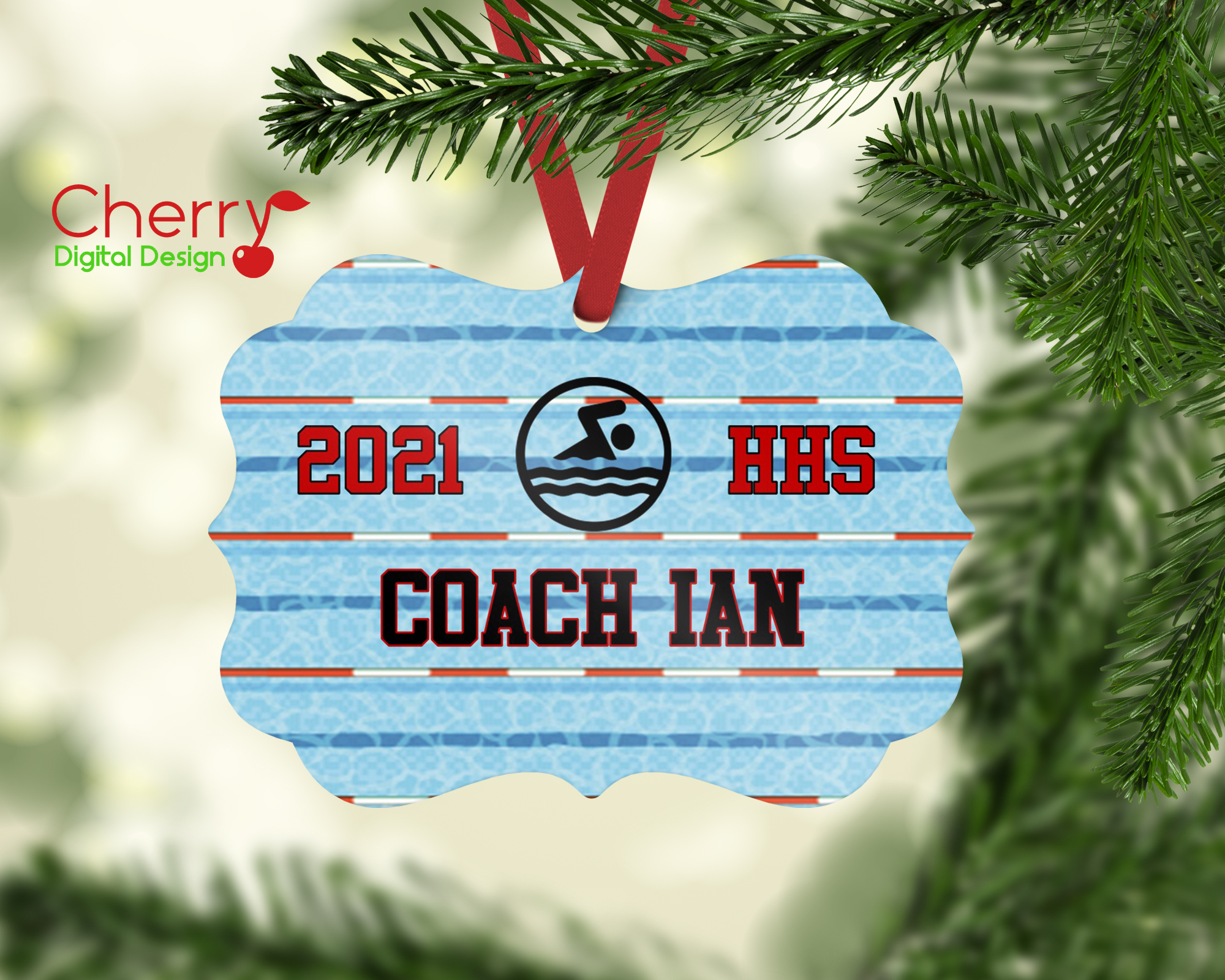 Coach Ornaments made with sublimation printing
