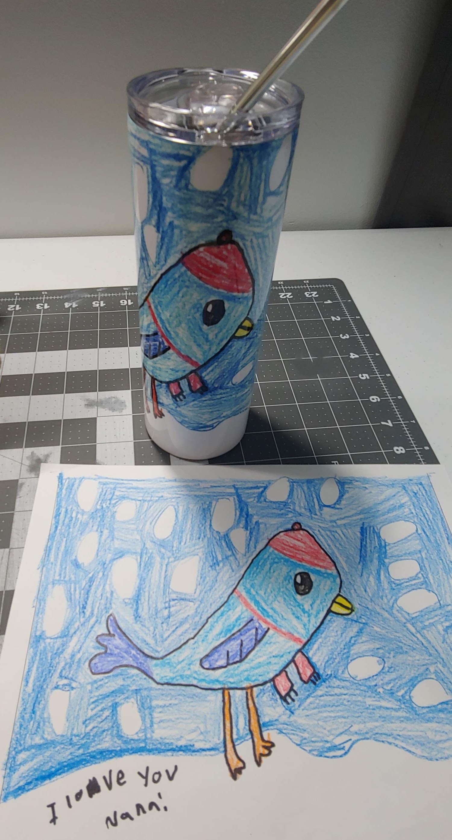 Sublimated Artwork on Tumbler made with sublimation printing