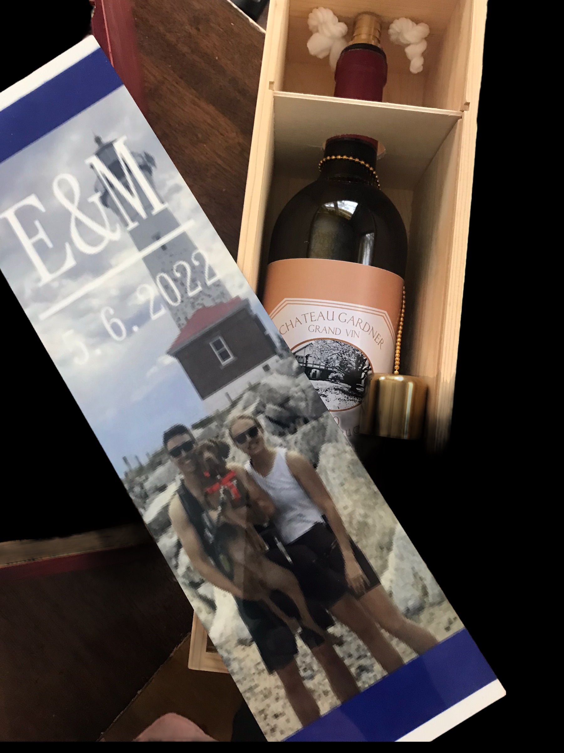 Wedding wine box made with sublimation printing