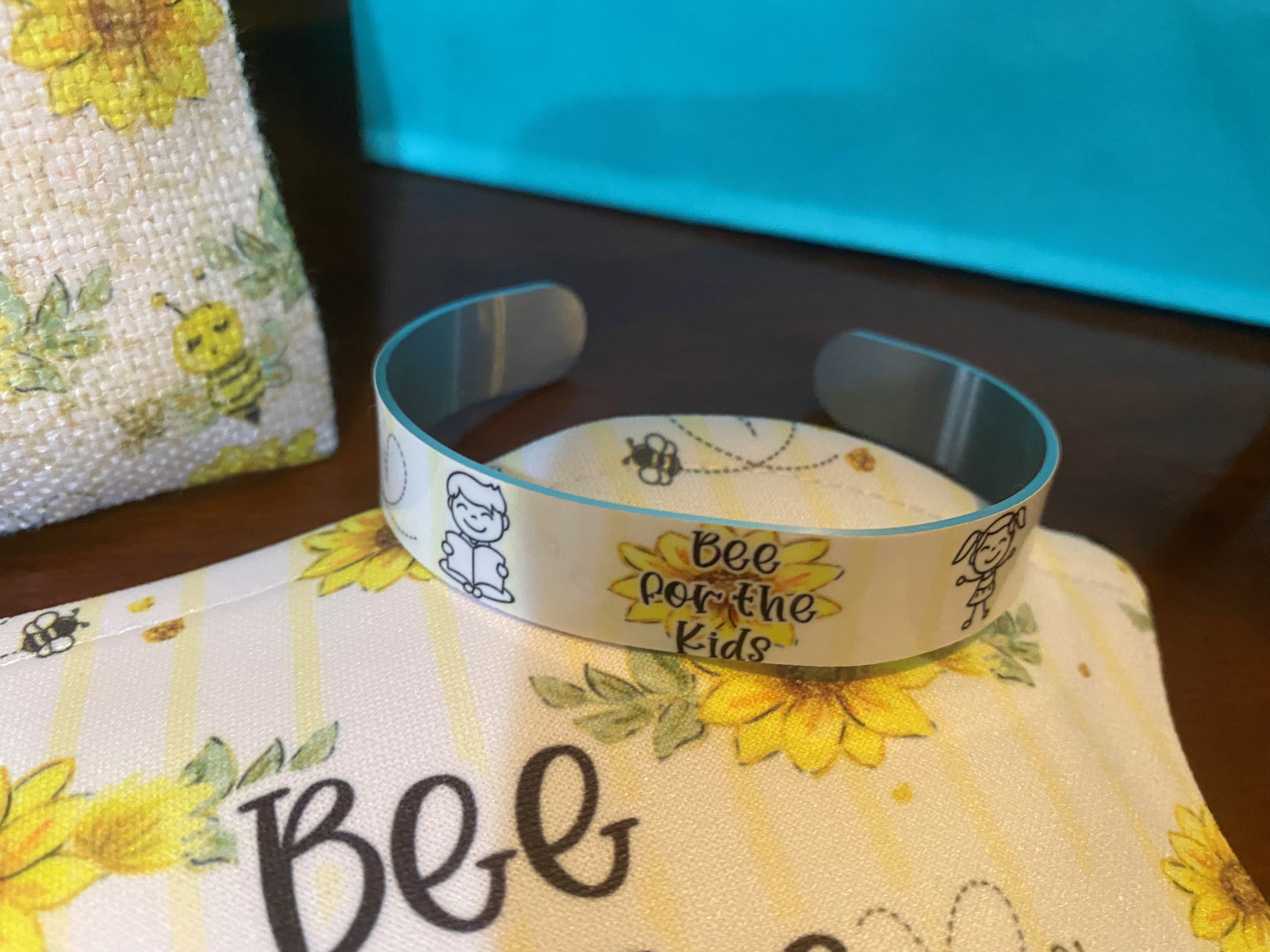 Bee Small Cuff Bracelet made with sublimation printing