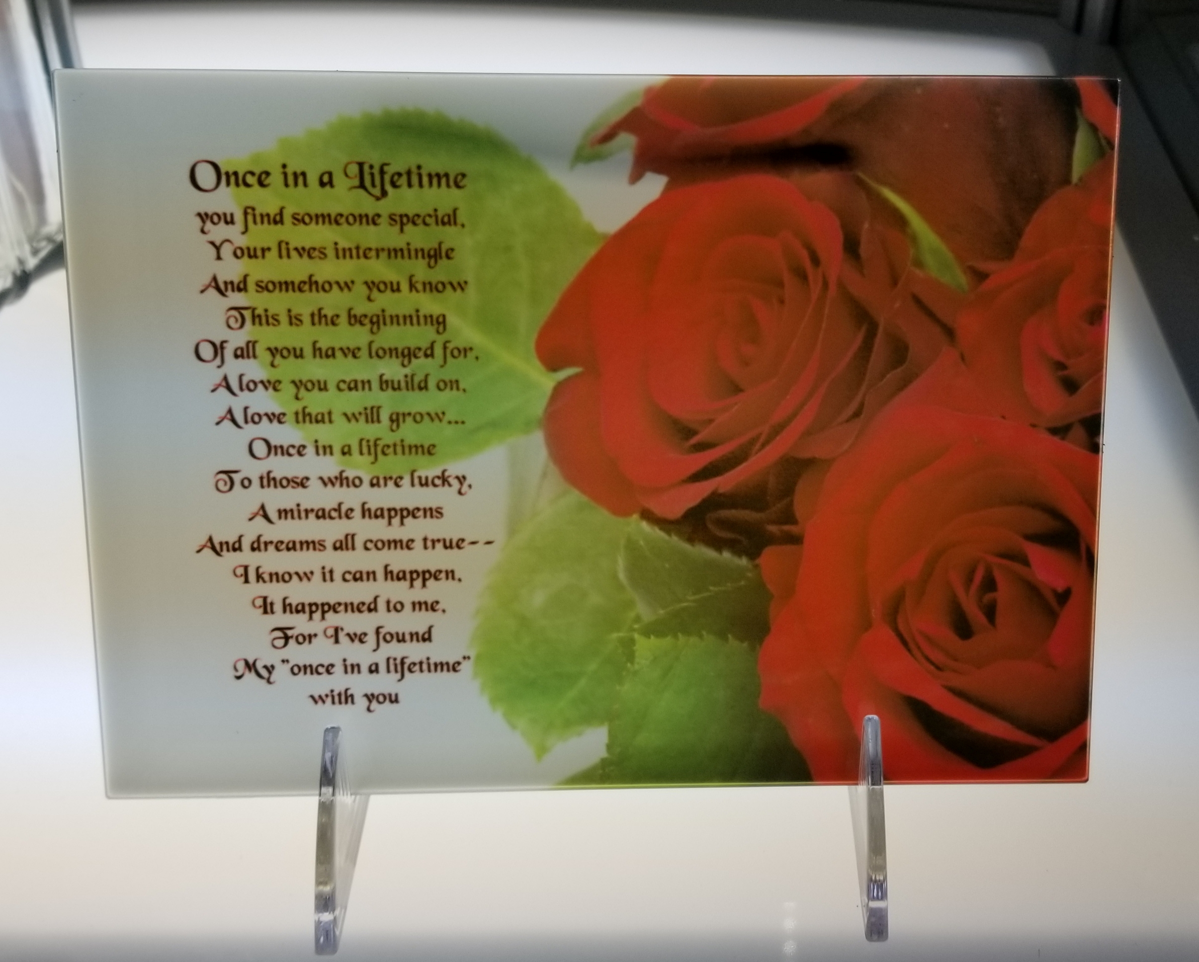 Love poem made with sublimation printing