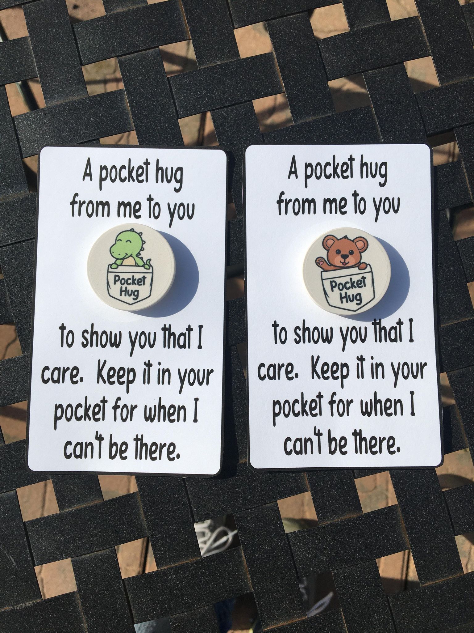 Pocket Hug made with sublimation printing