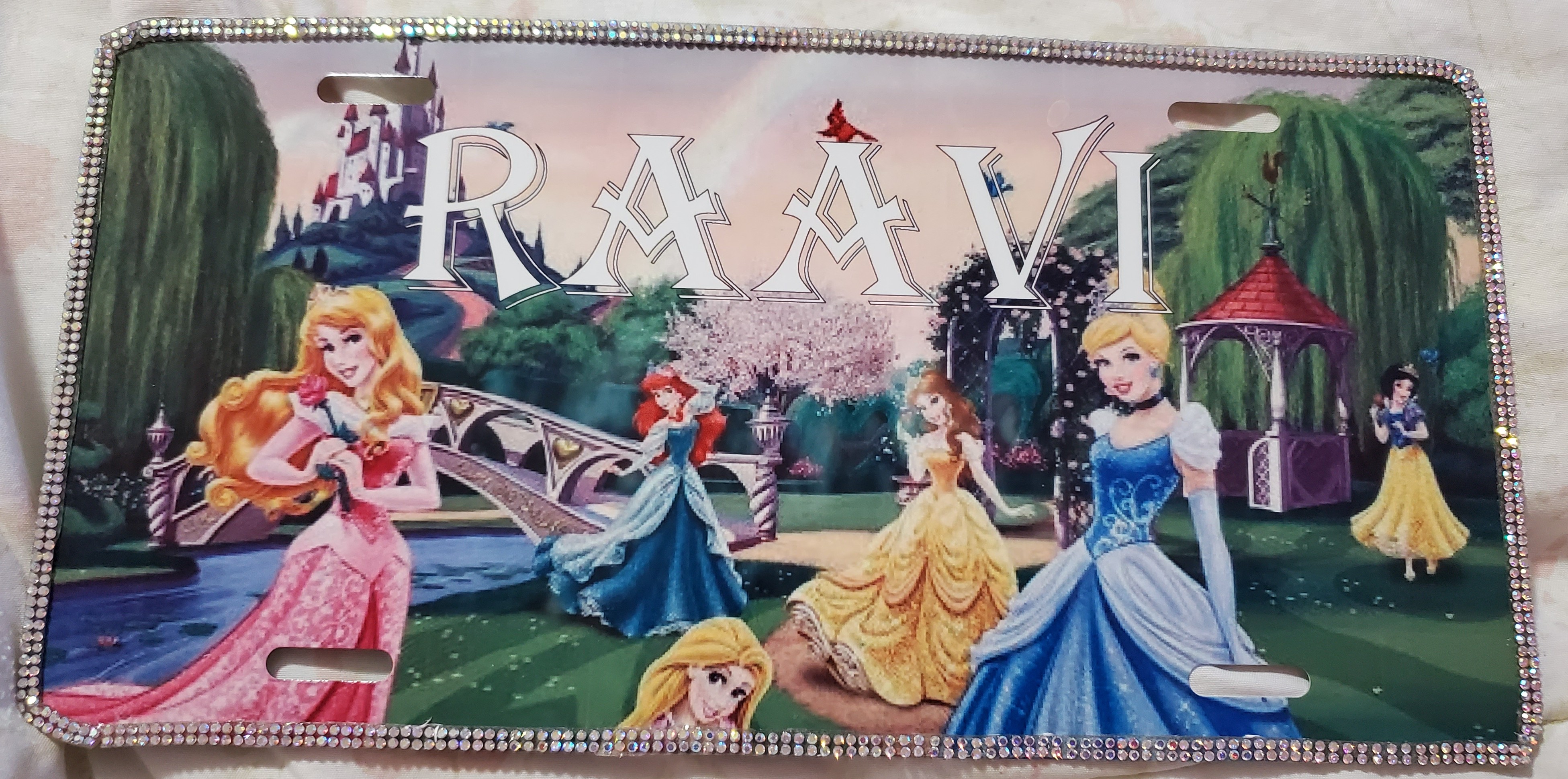 License Plate with bling made with sublimation printing