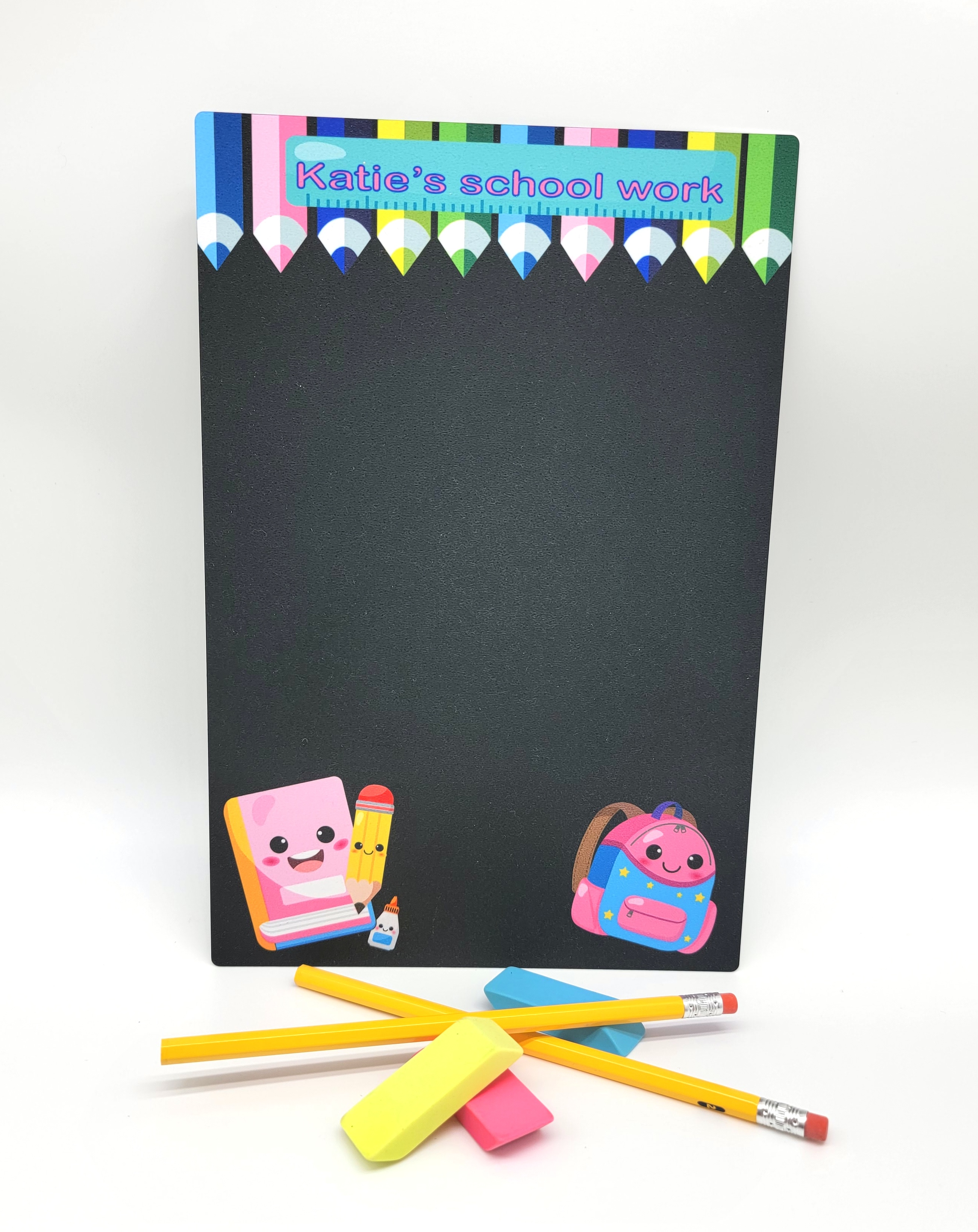 Back to school chalk board made with sublimation printing