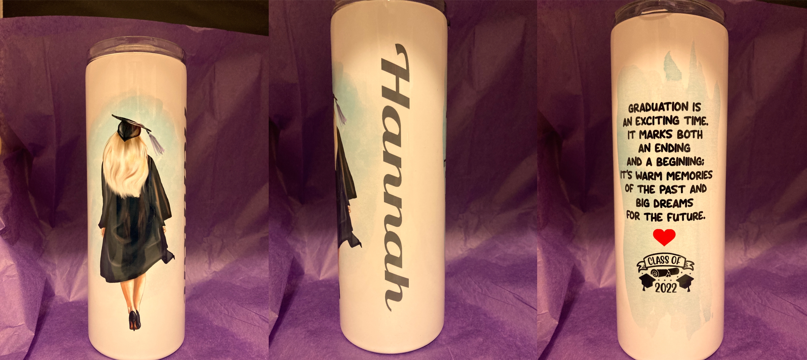 Graduation Tumbler made with sublimation printing