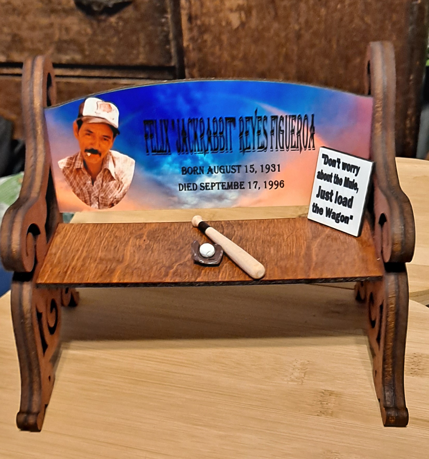 Memorial Bench made with sublimation printing