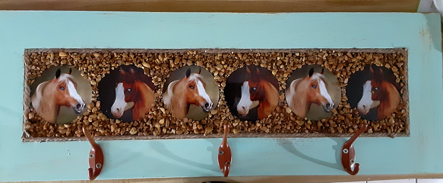 Horse Themed Coat Rack  made with sublimation printing