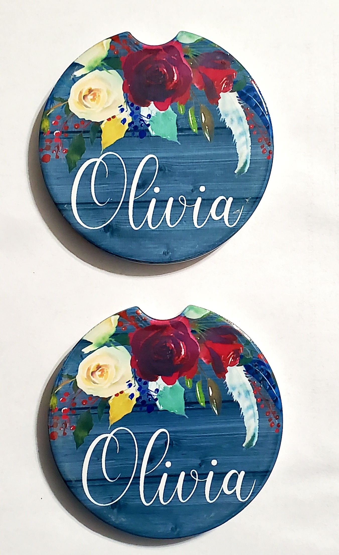 Floral Coasters made with sublimation printing