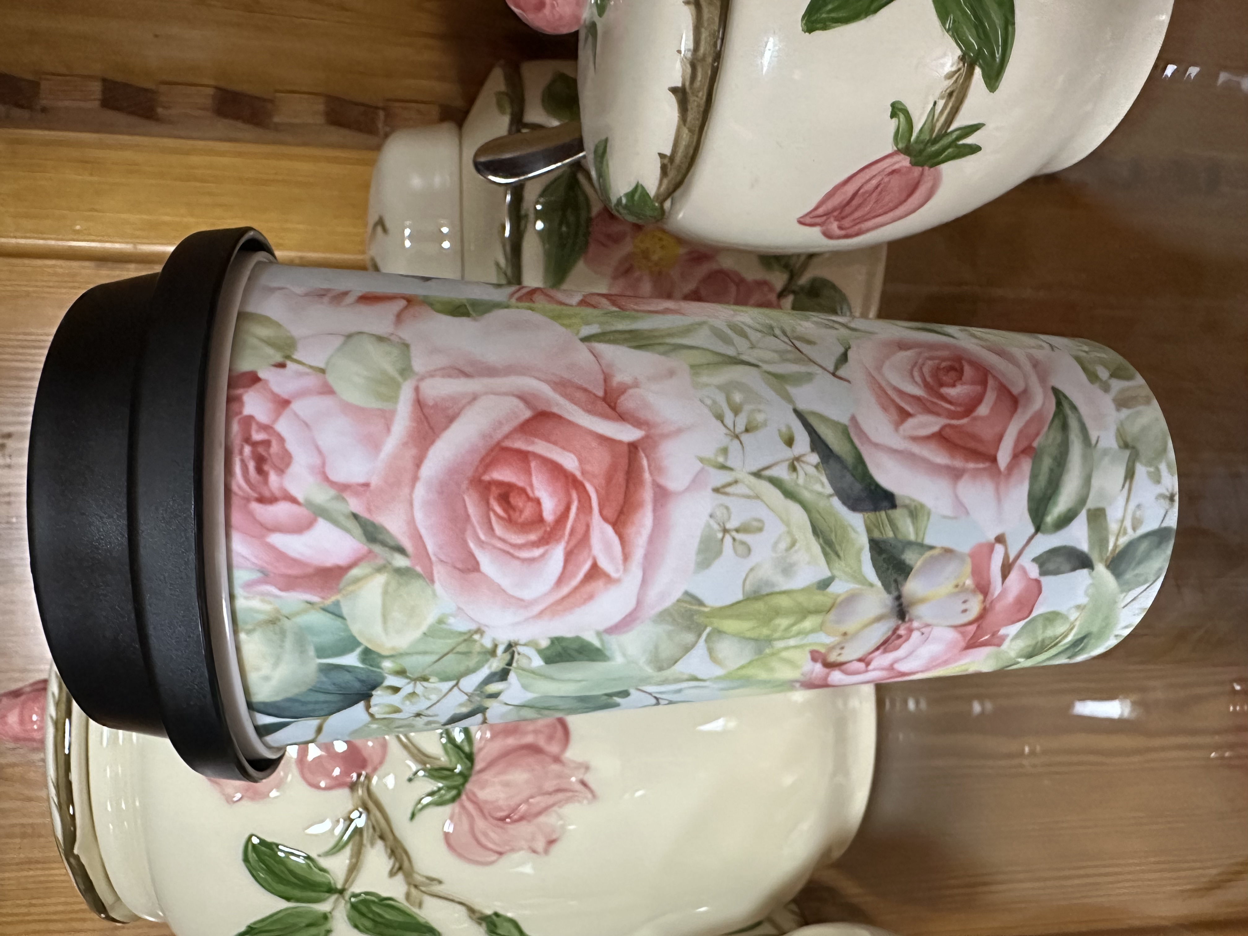 Roses and coffee made with sublimation printing