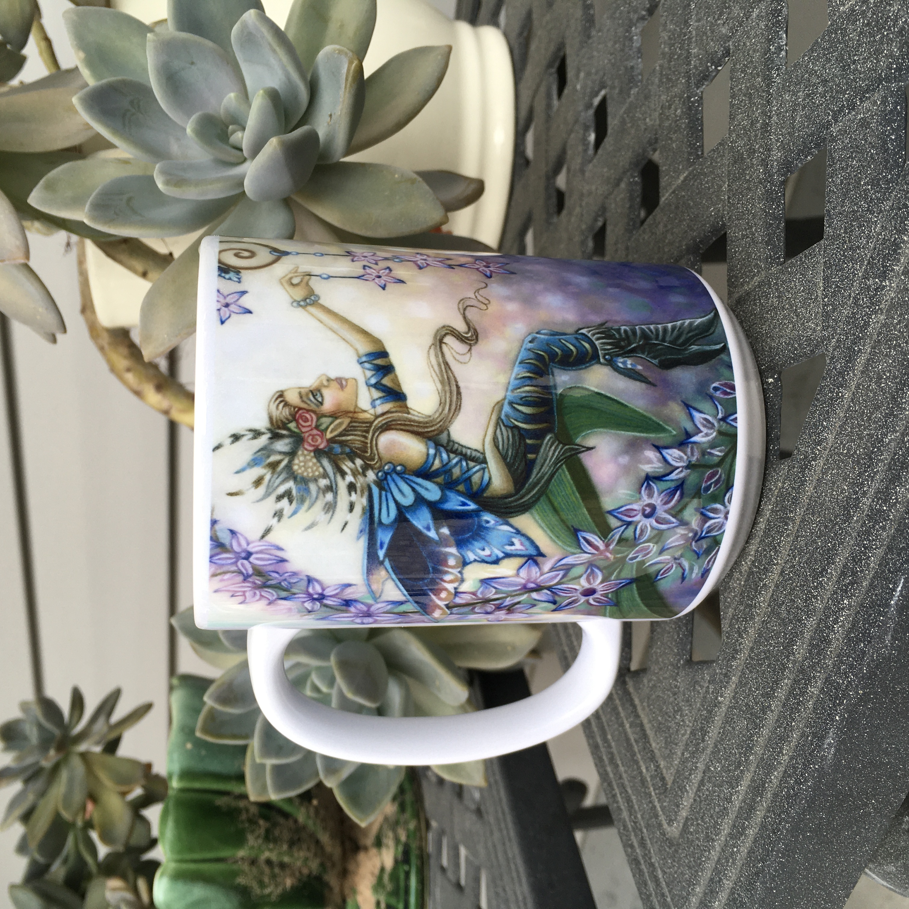 Serenity 15oz coffee mug made with sublimation printing