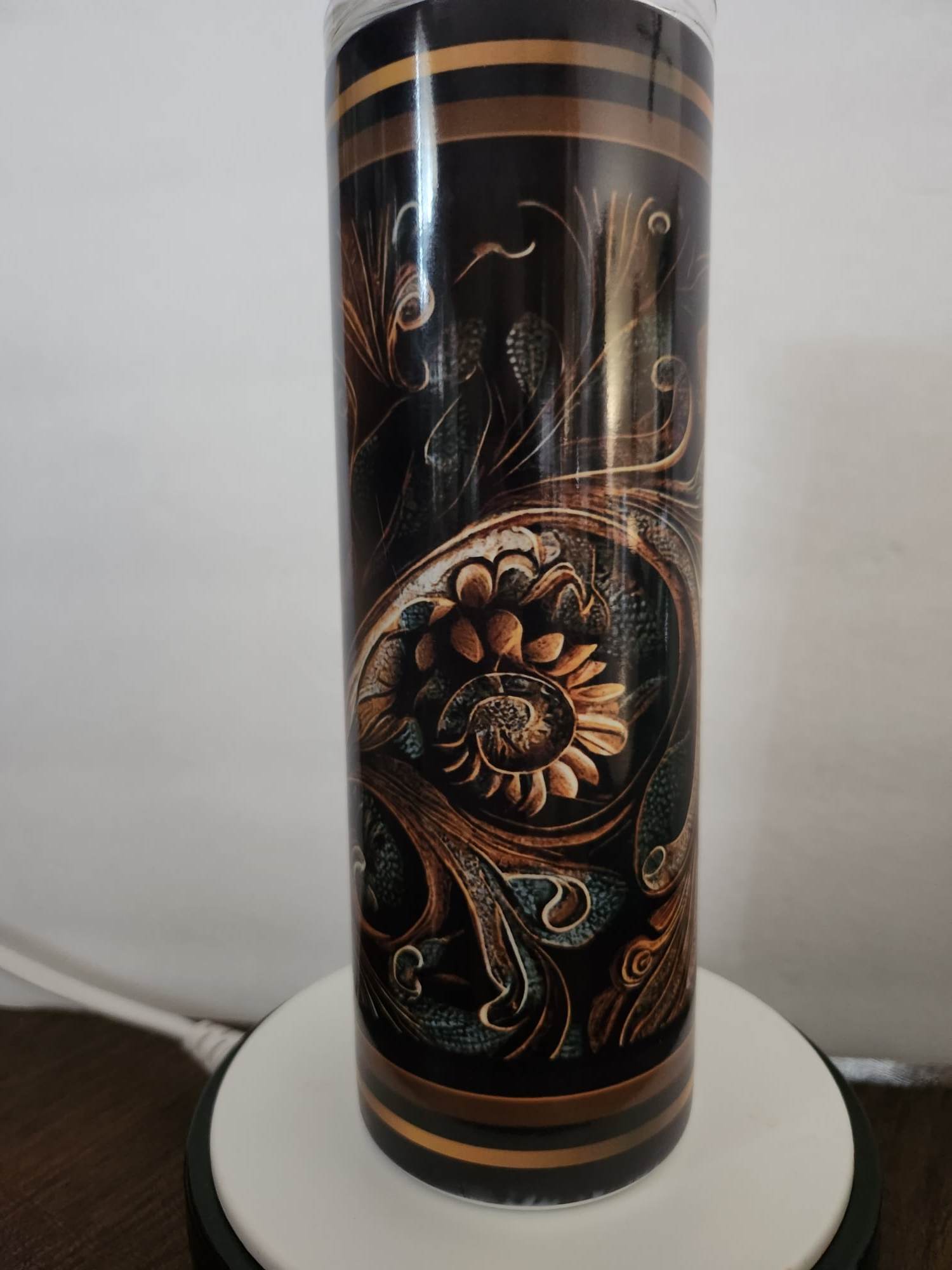 Faux Tooled Leather Tumbler made with sublimation printing