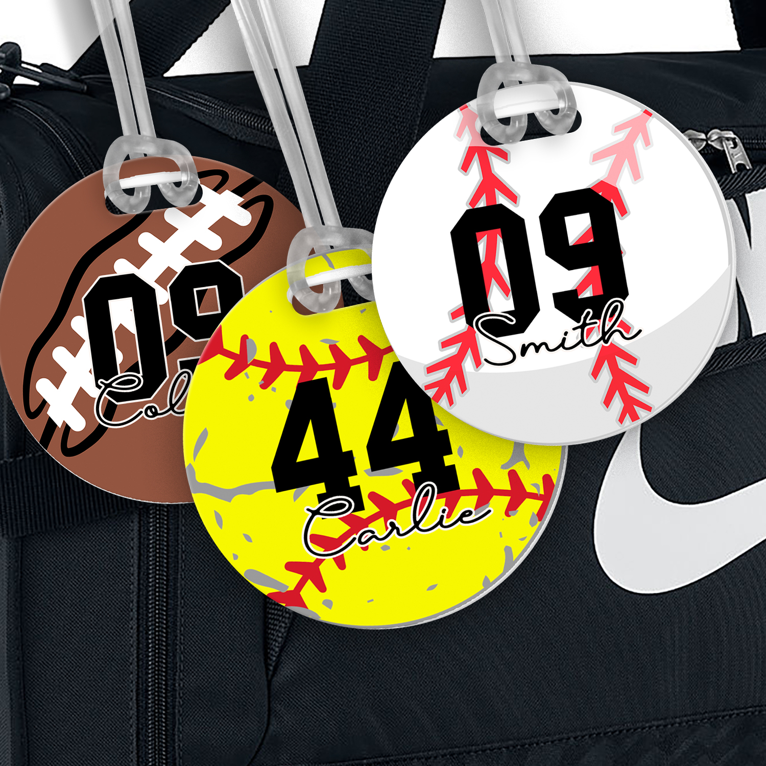 sports tag made with sublimation printing