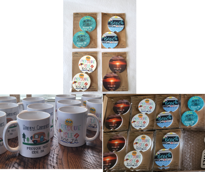 Souvenir Products for local Beach Store (quarterly contest) made with sublimation printing