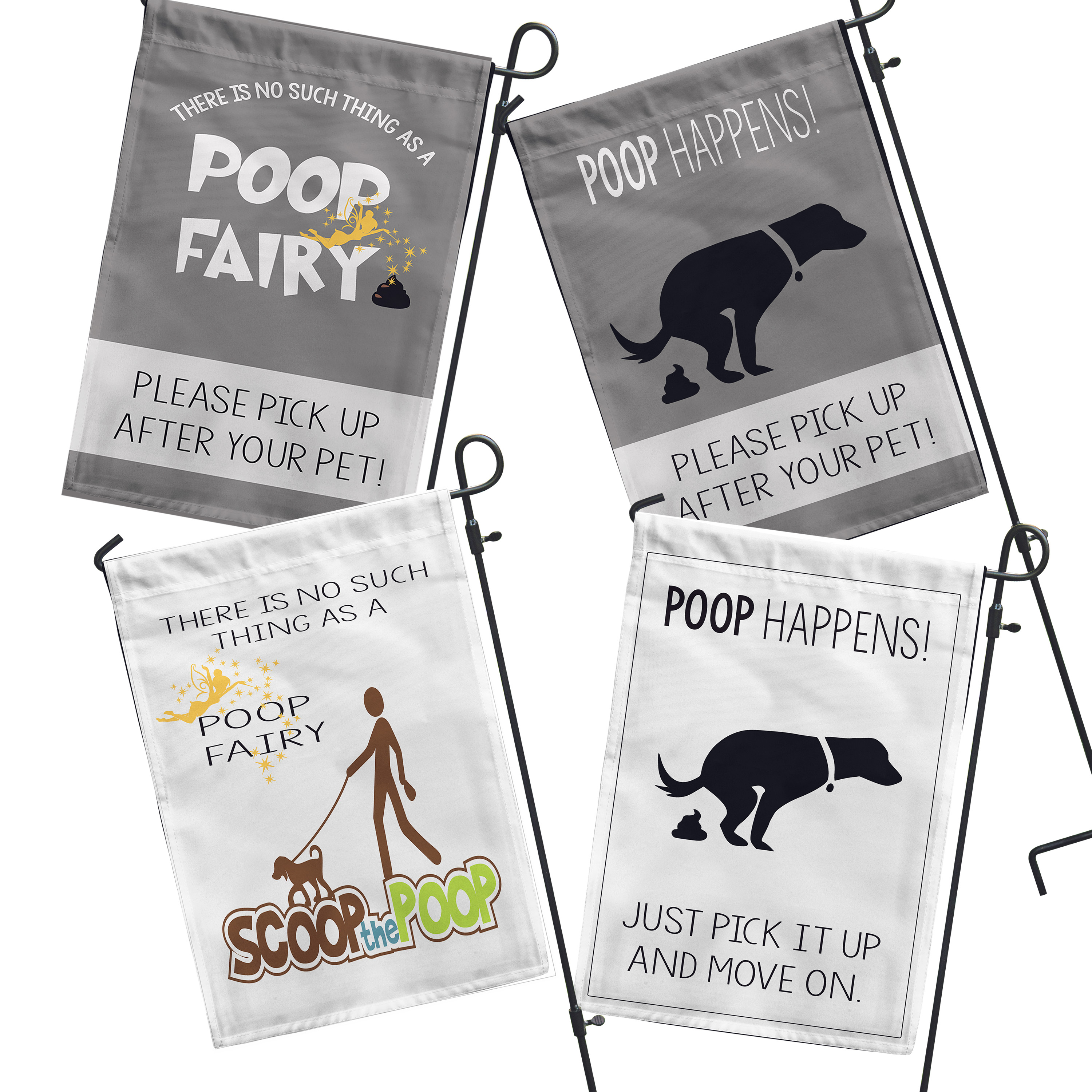 No Poop Fairy Garden Flag made with sublimation printing