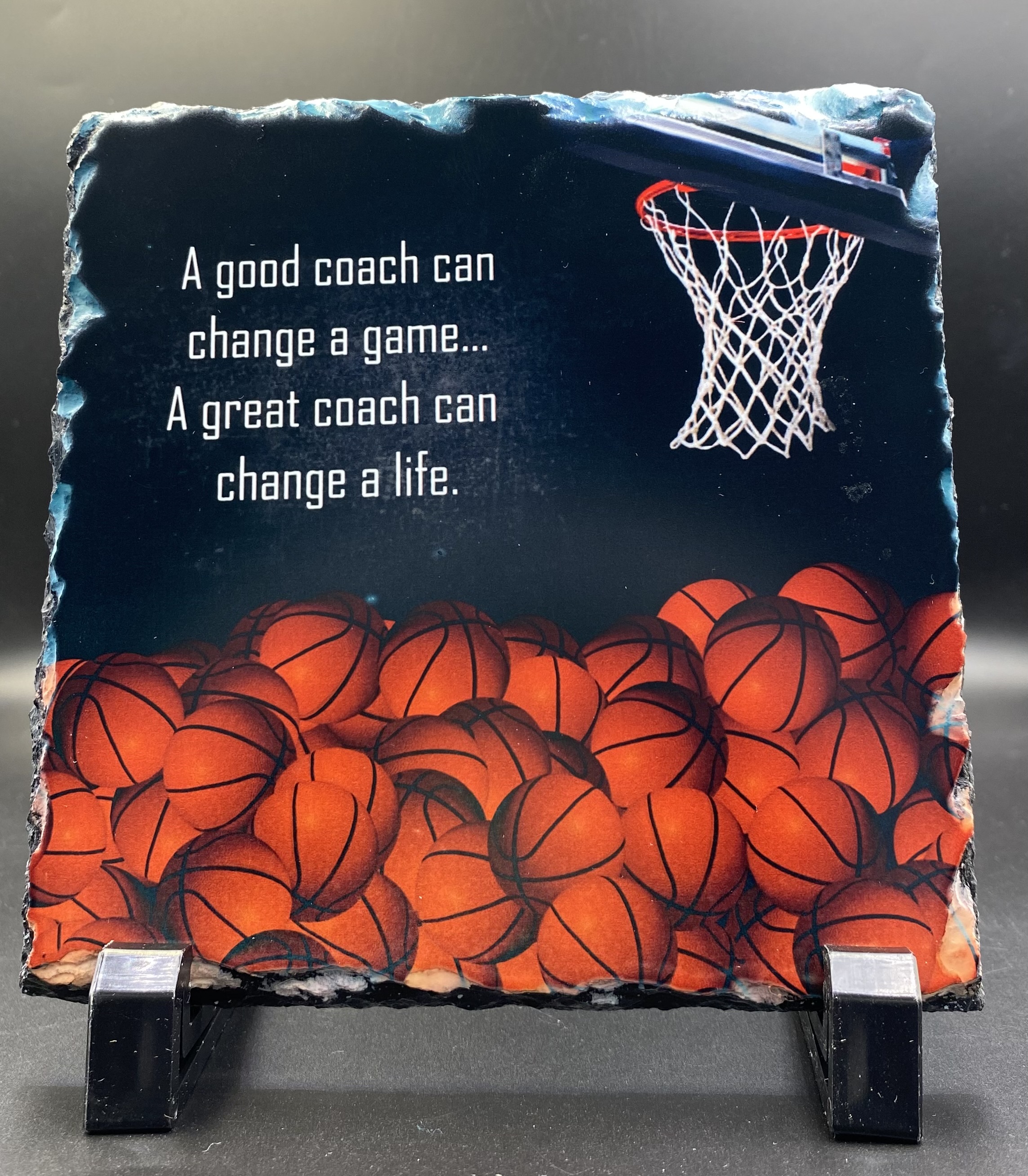 School Basketball team - Coach plaque made with sublimation printing