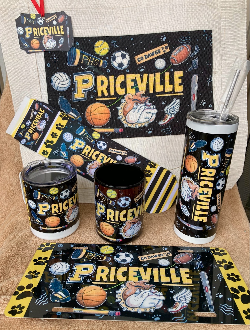 Priceville High School Team Spirit Ware made with sublimation printing