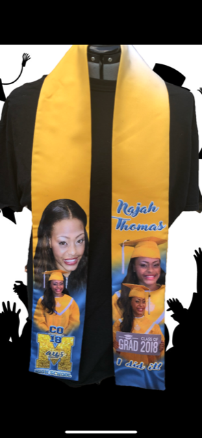 Graduation Stole 1 made with sublimation printing