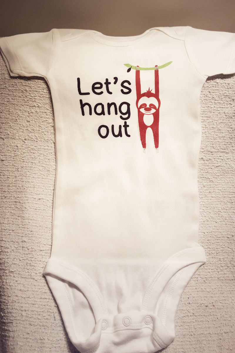 Sloth Baby One Piece made with sublimation printing