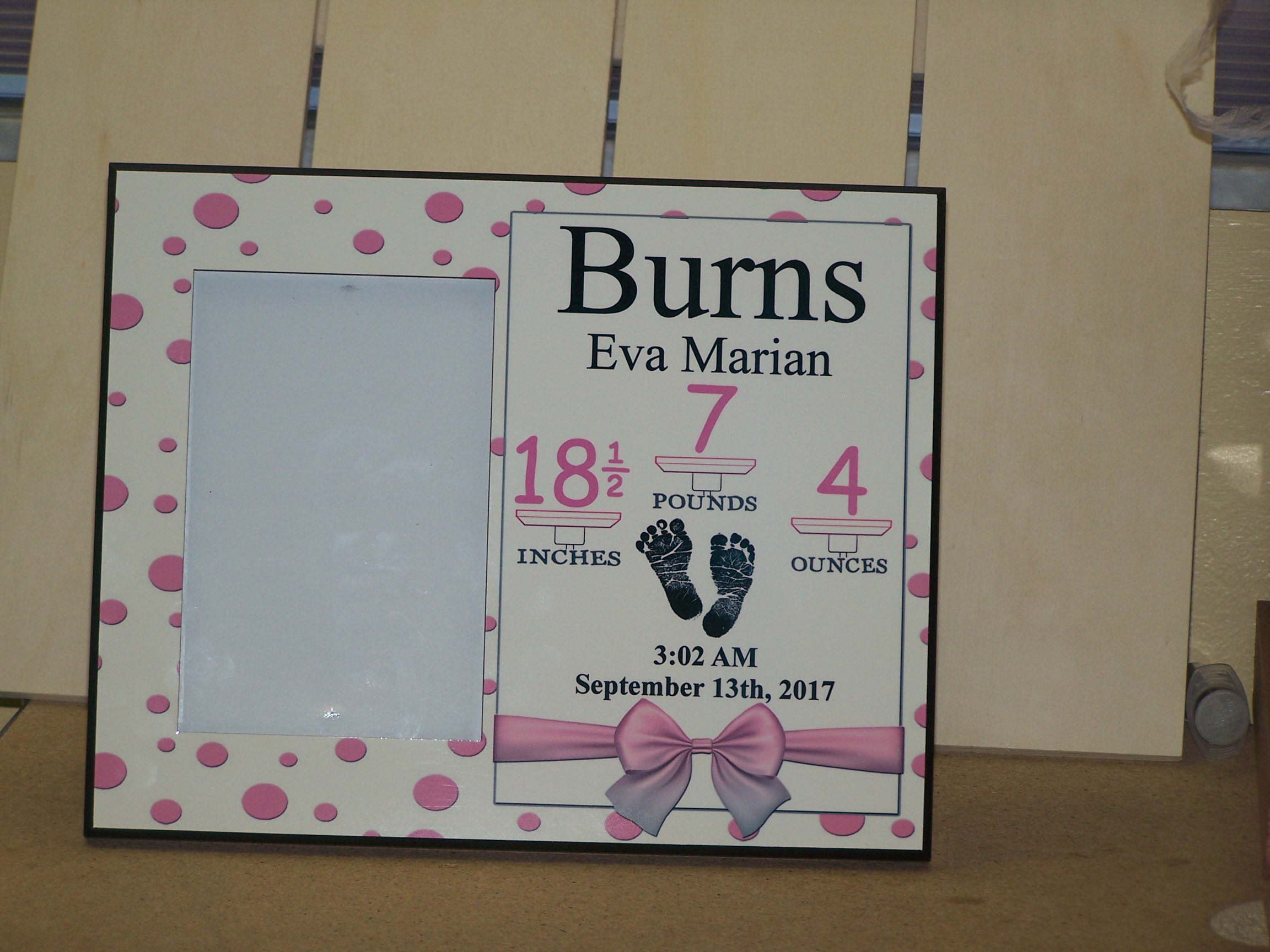 photo frame made with sublimation printing