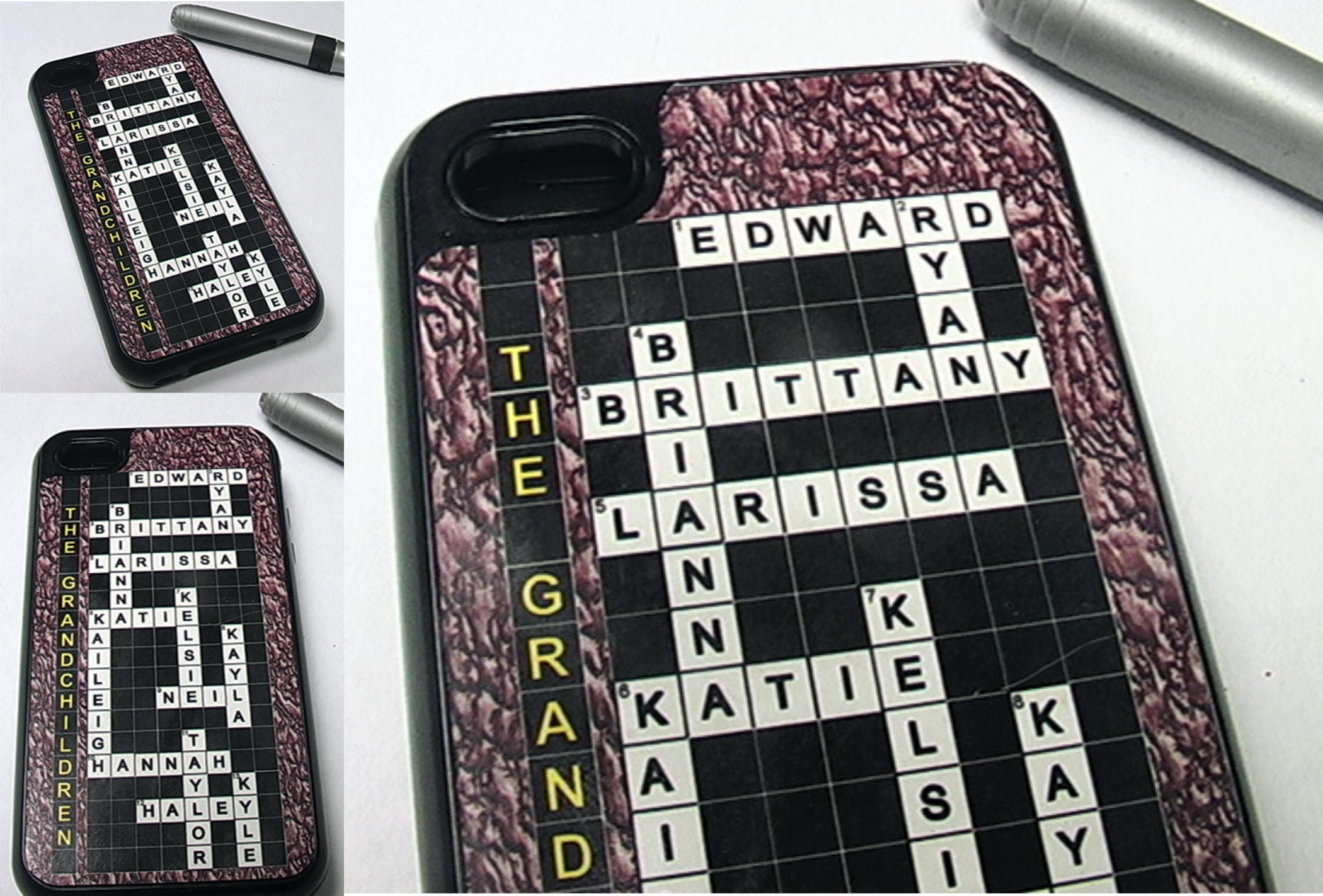 Grandkids crossword puzzle made with sublimation printing