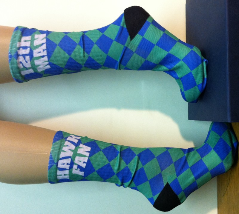 Seahawks Spirit Socks made with sublimation printing