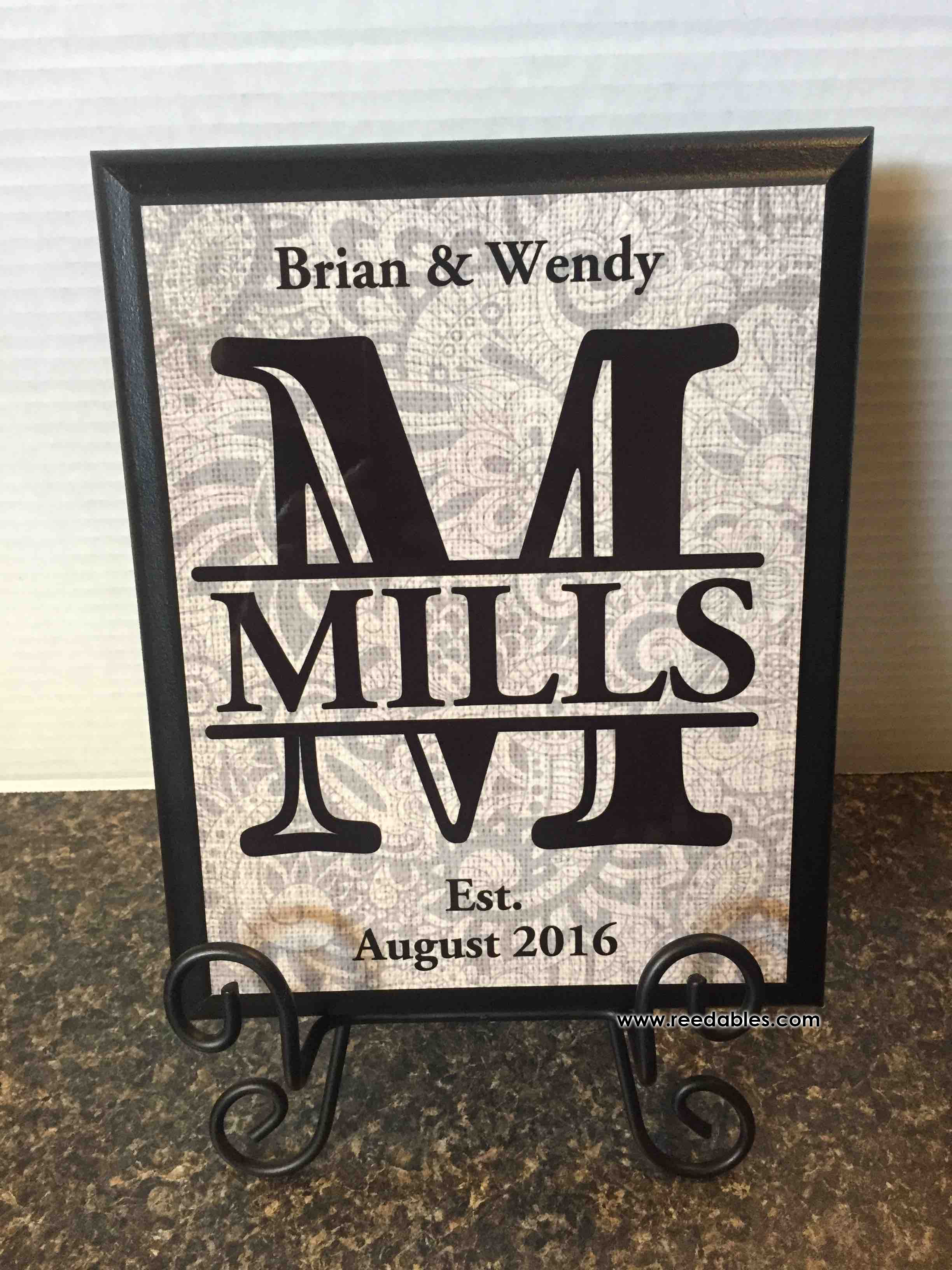 Mills Wedding made with sublimation printing