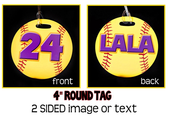 Softball Bag Tag made with sublimation printing