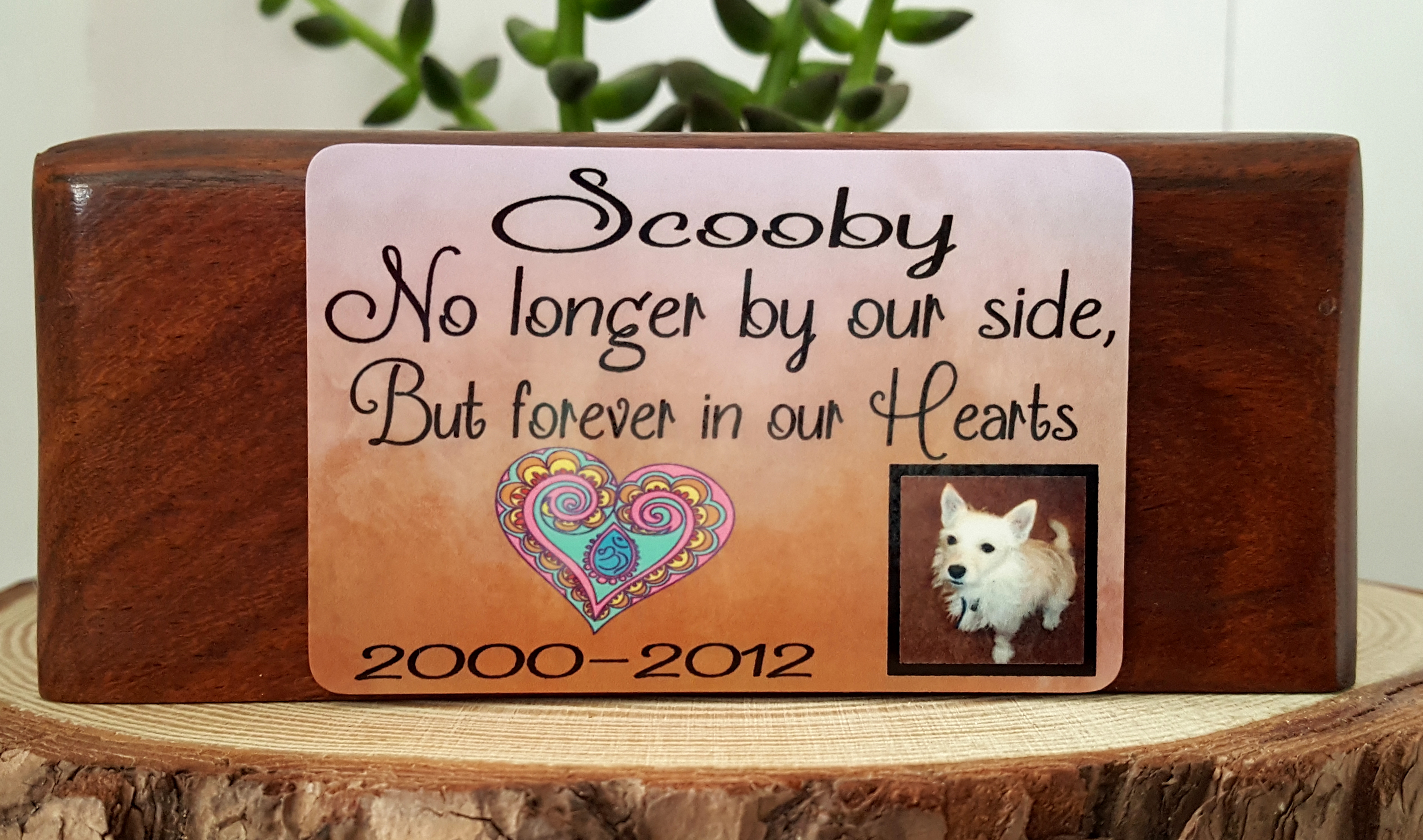 Pet Memorial Plaque made with sublimation printing