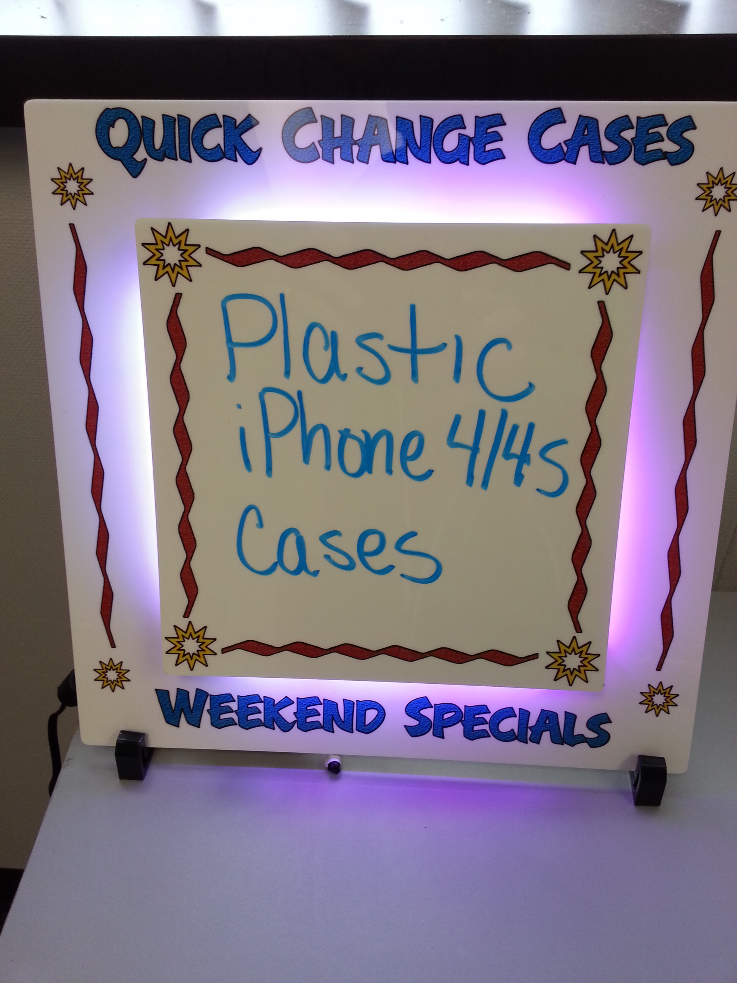 Lighted Dry Erase Sign made with sublimation printing
