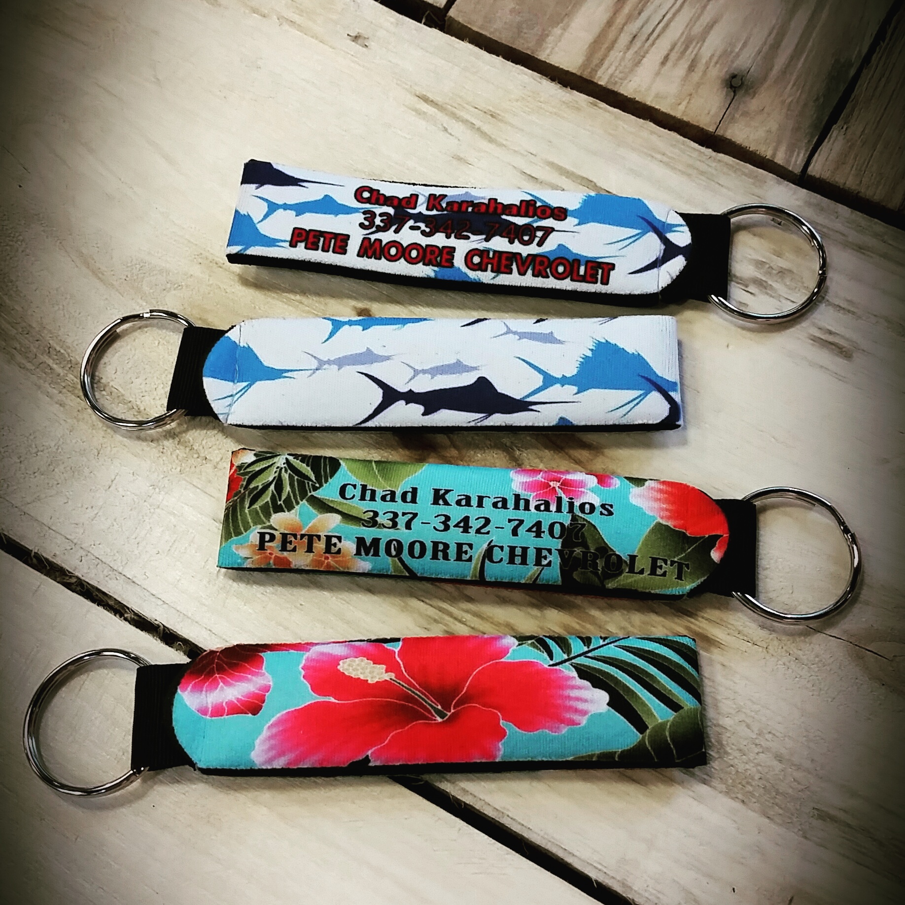 Advertising Key Fob made with sublimation printing