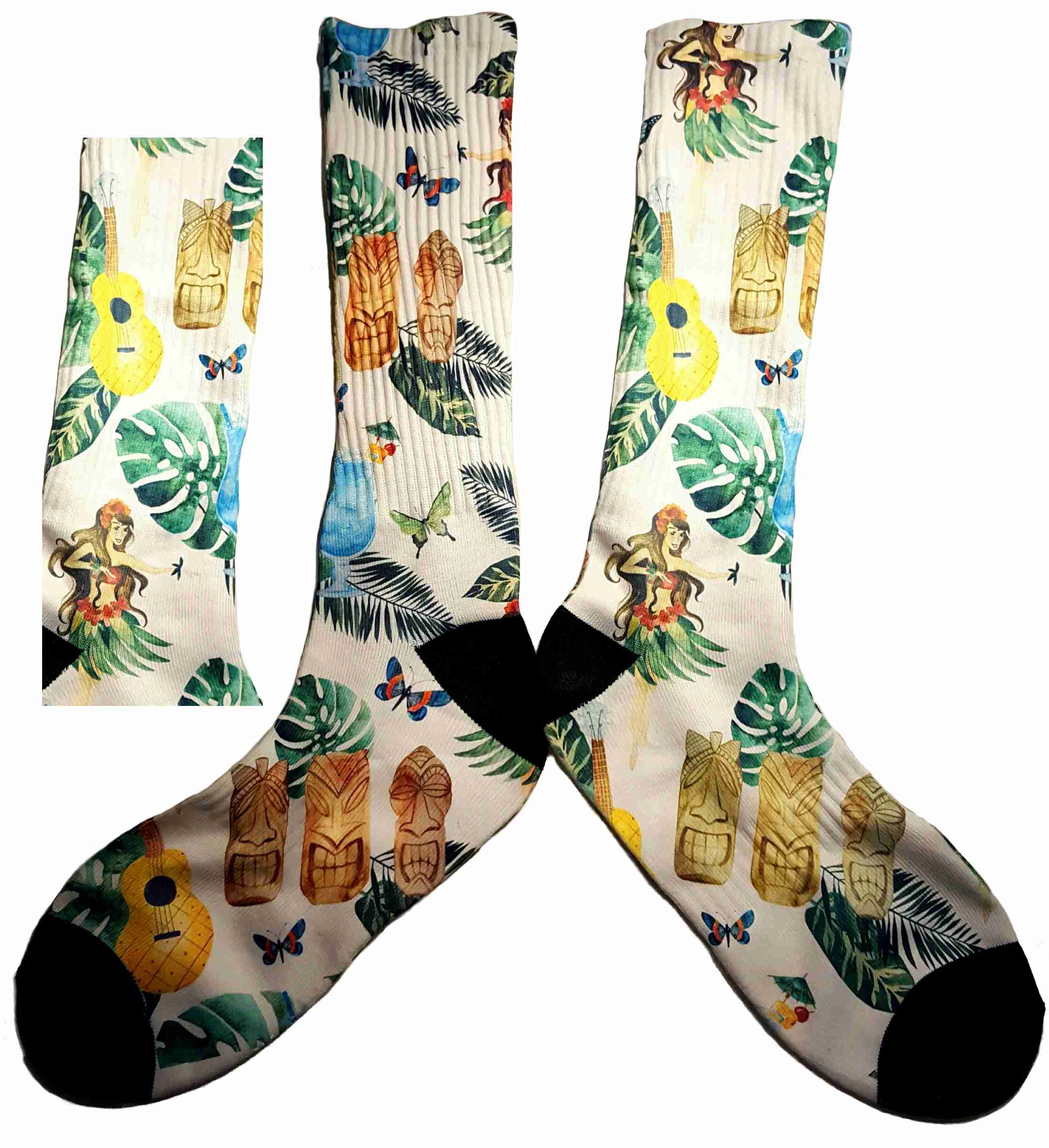Aloha Trainer Socks made with sublimation printing