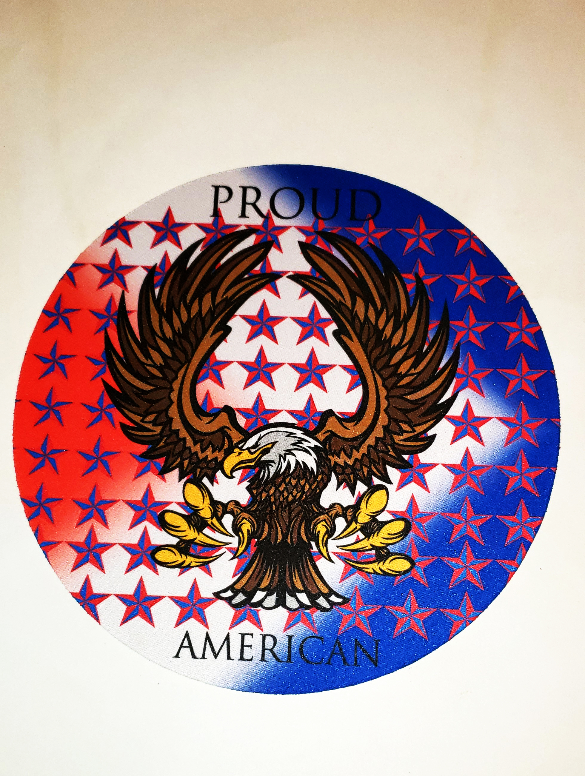 PROUD AMERICAN made with sublimation printing