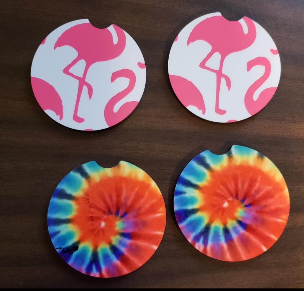 Cool Car Coasters! made with sublimation printing