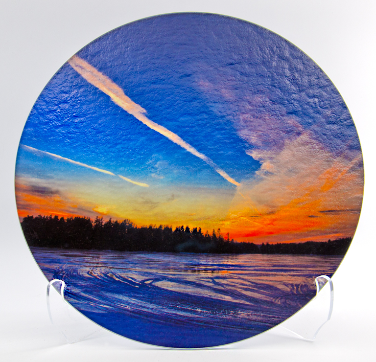 Colorful Glass Round made with sublimation printing