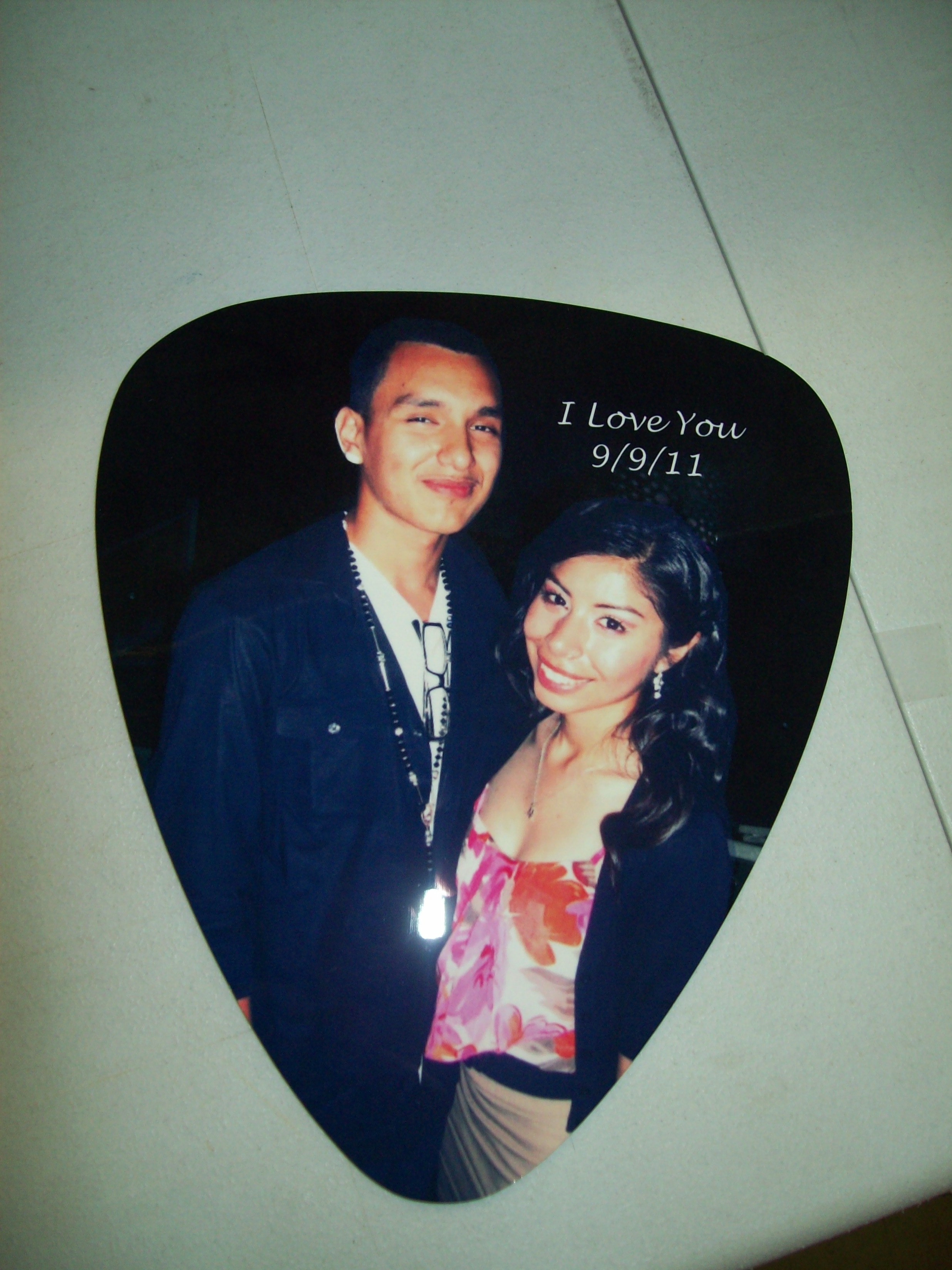 large guitar pick made with sublimation printing