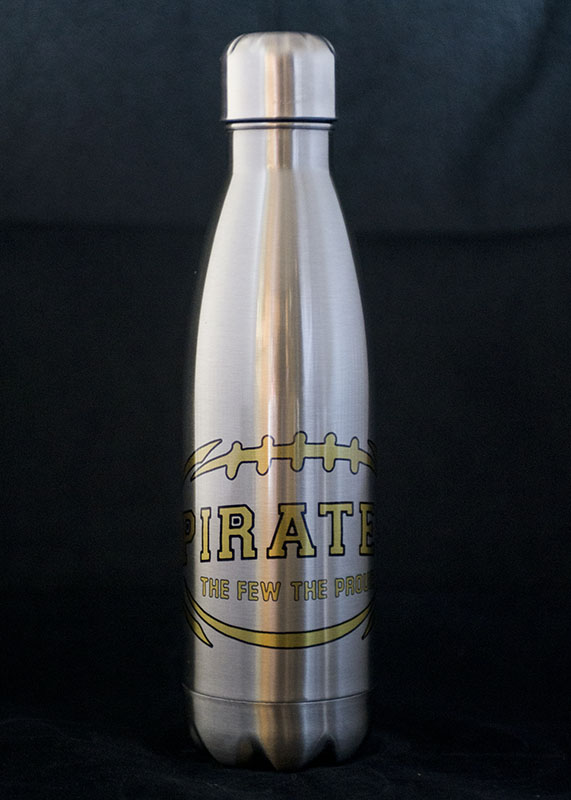 Silver Tapered Water Bottle made with sublimation printing