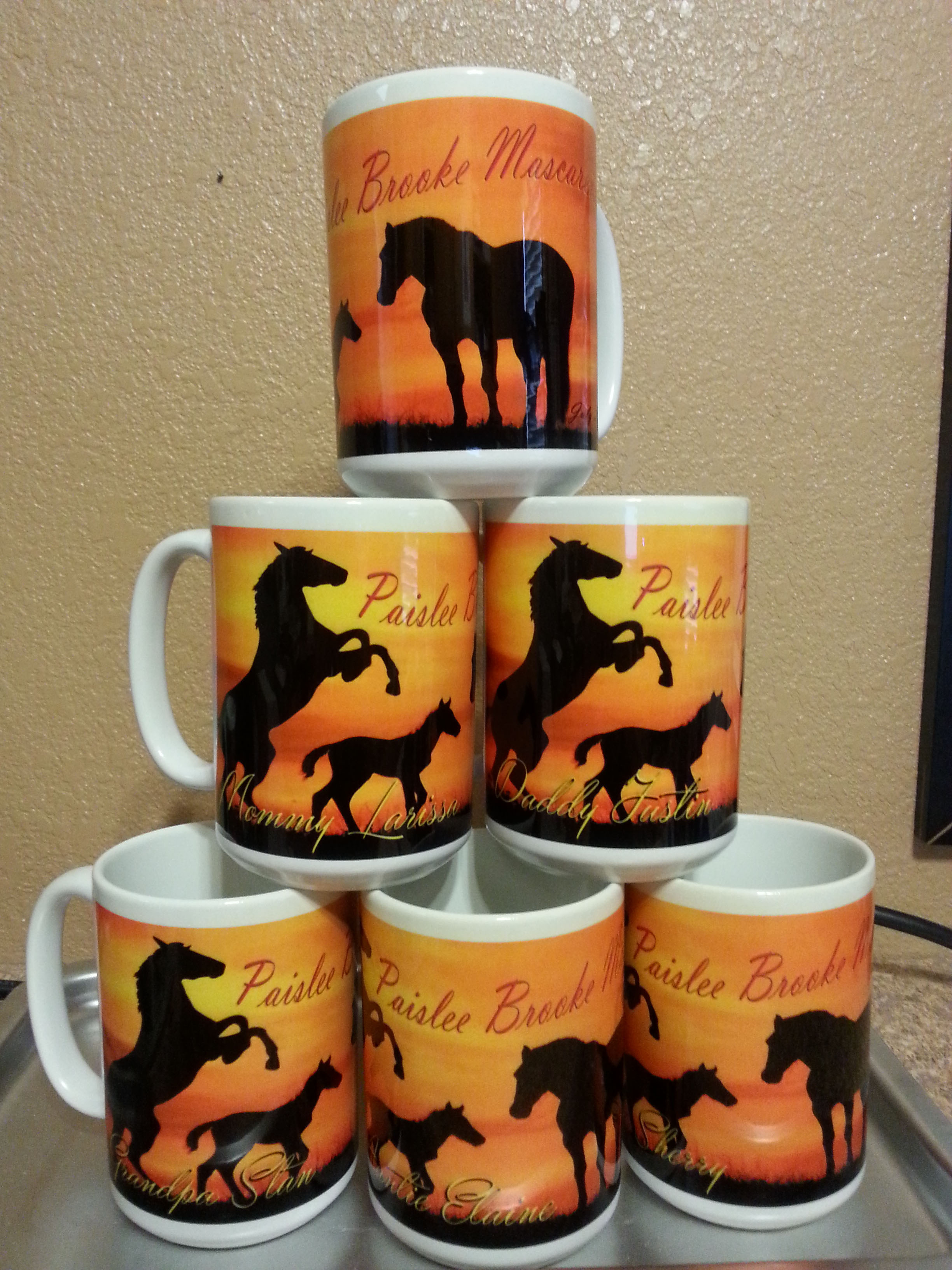 Horse Mugs made with sublimation printing