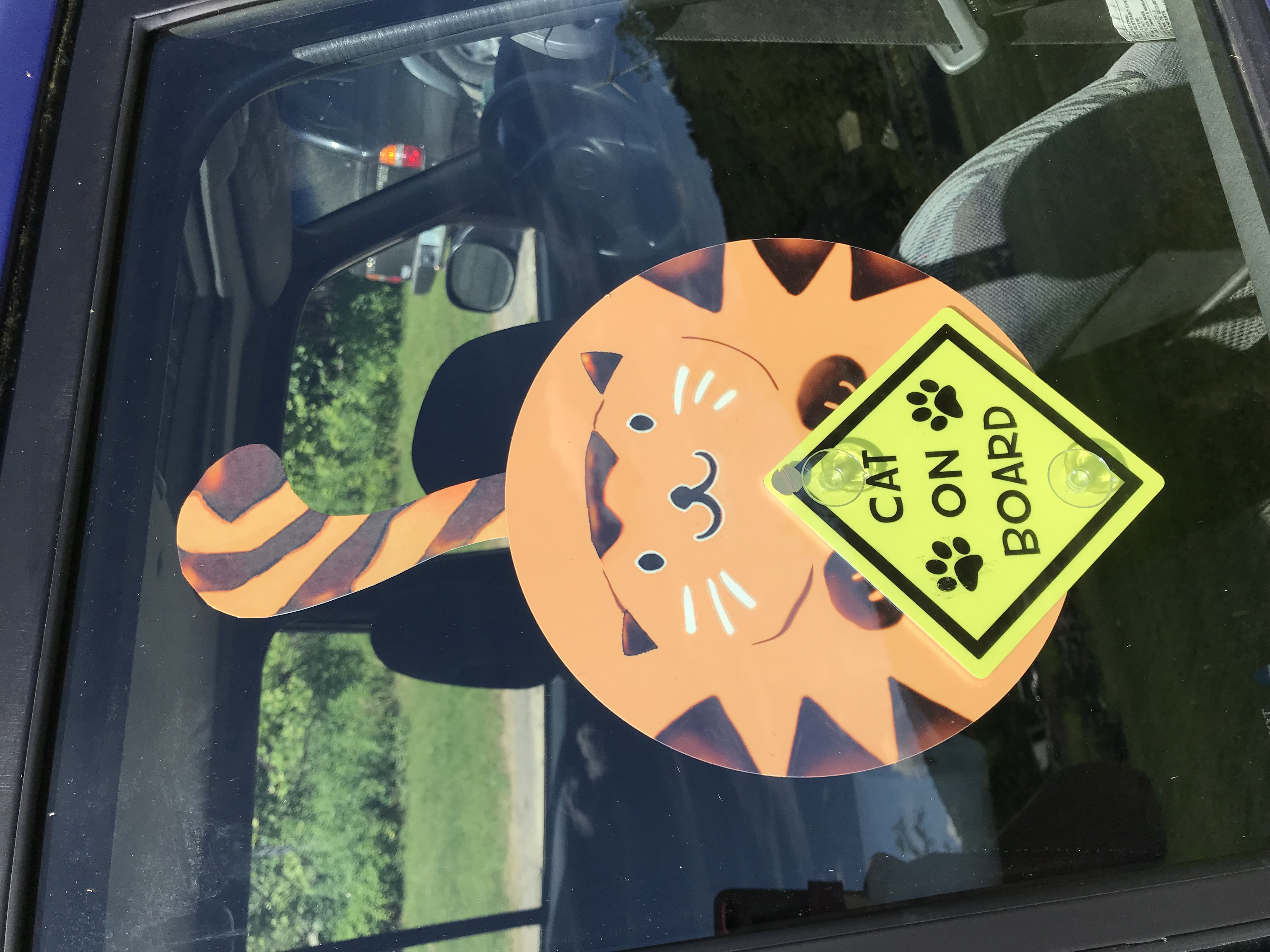 Cat on Board Car Window Sign made with sublimation printing