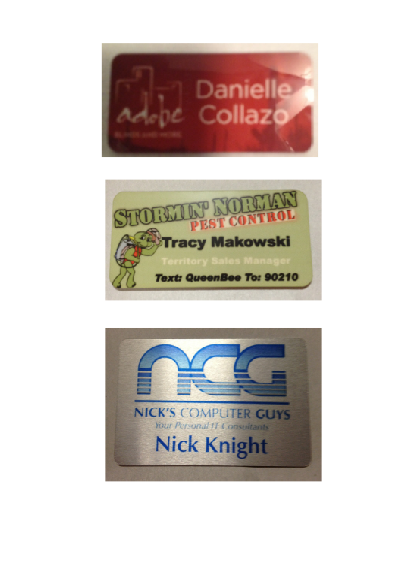 Name Badge made with sublimation printing