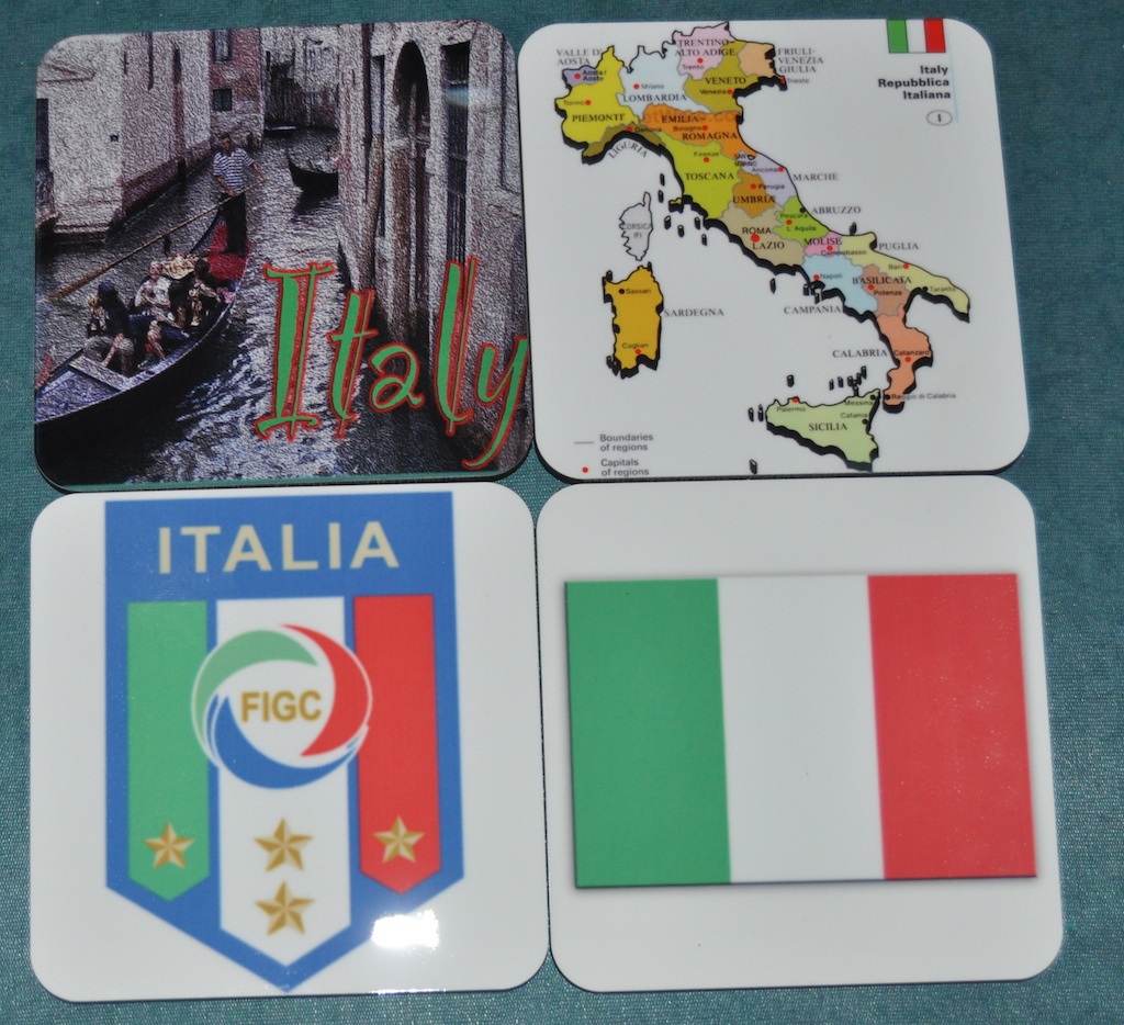 Italy Coasters made with sublimation printing