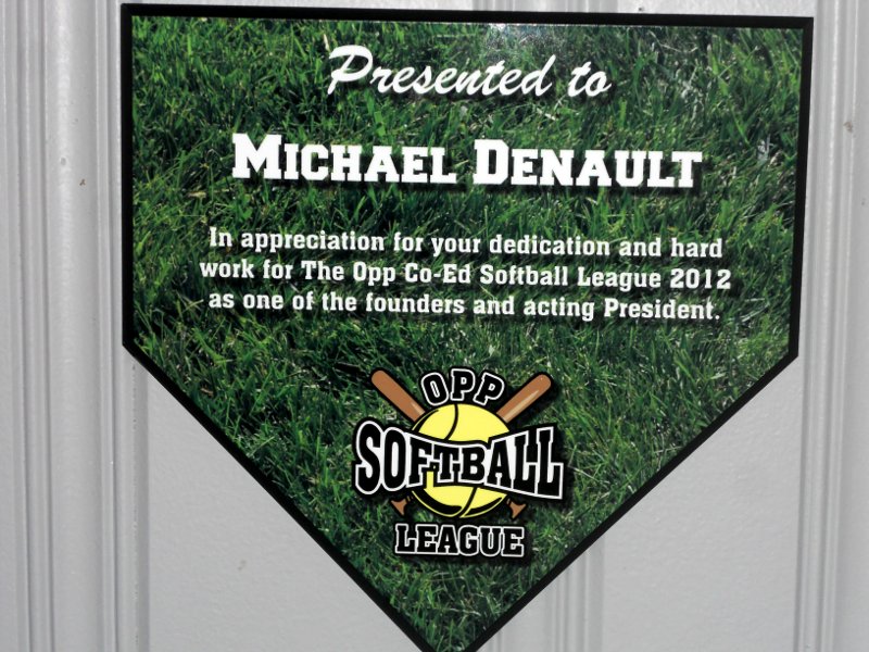 Home Plate Plaque made with sublimation printing