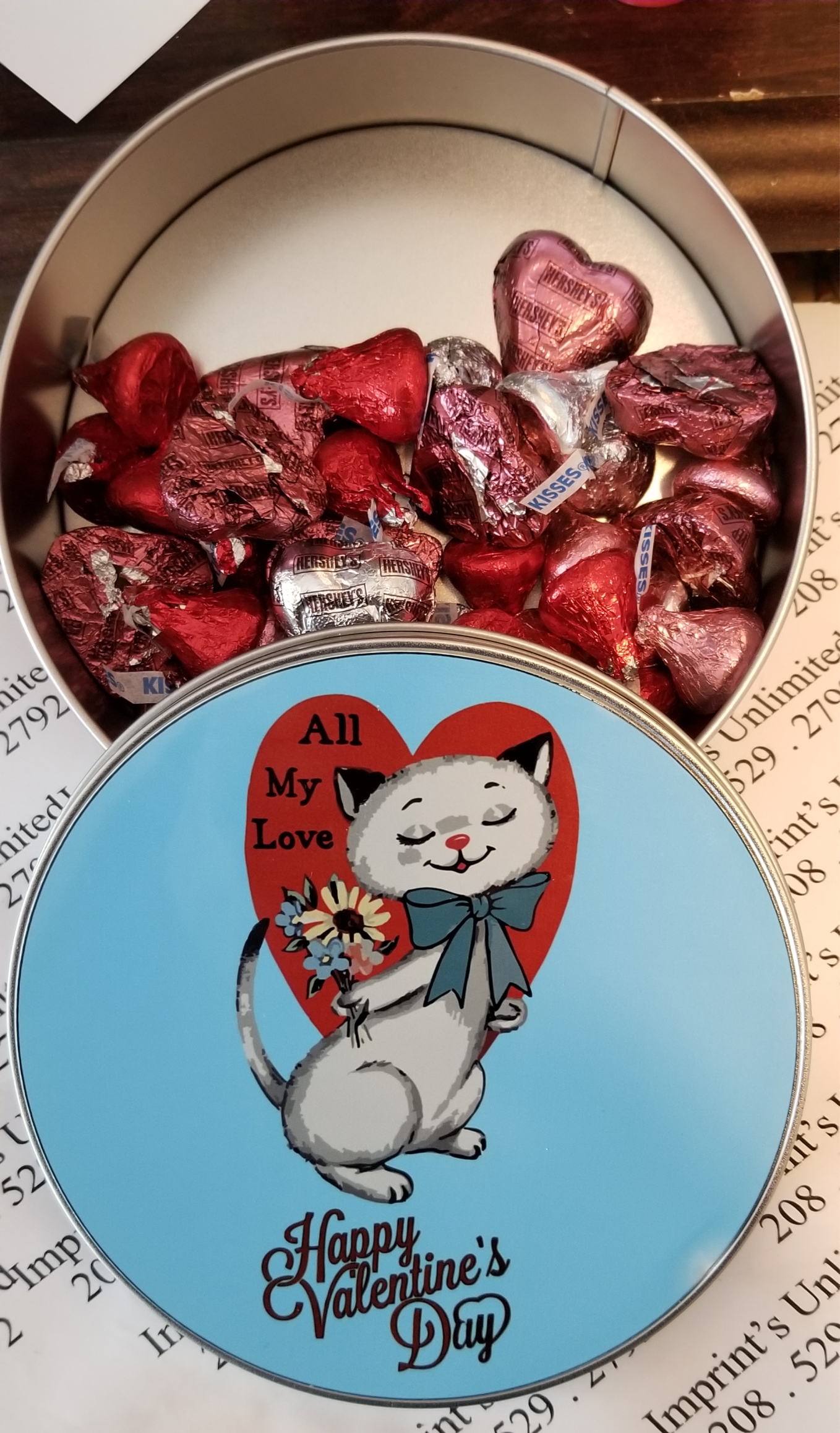 valentine cat made with sublimation printing
