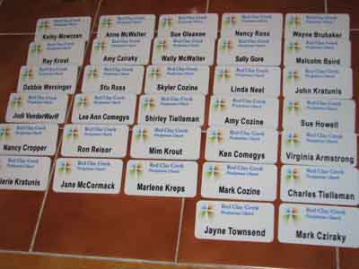 Printed Name Tags made with sublimation printing